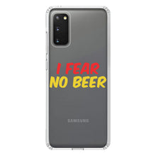 DistinctInk® Clear Shockproof Hybrid Case for Apple iPhone / Samsung Galaxy / Google Pixel - I Fear No Beer