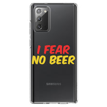 DistinctInk® Clear Shockproof Hybrid Case for Apple iPhone / Samsung Galaxy / Google Pixel - I Fear No Beer