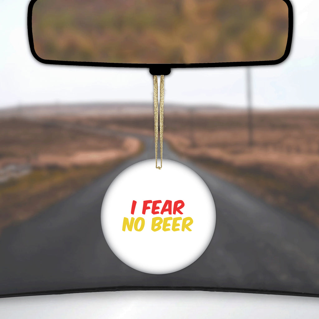 I Fear No Beer Ceramic Ornament, view 3