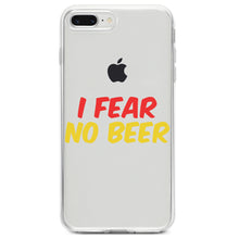 DistinctInk® Clear Shockproof Hybrid Case for Apple iPhone / Samsung Galaxy / Google Pixel - I Fear No Beer