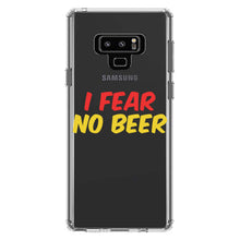 DistinctInk® Clear Shockproof Hybrid Case for Apple iPhone / Samsung Galaxy / Google Pixel - I Fear No Beer
