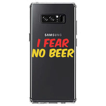 DistinctInk® Clear Shockproof Hybrid Case for Apple iPhone / Samsung Galaxy / Google Pixel - I Fear No Beer