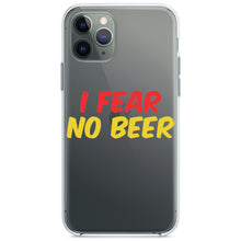DistinctInk® Clear Shockproof Hybrid Case for Apple iPhone / Samsung Galaxy / Google Pixel - I Fear No Beer