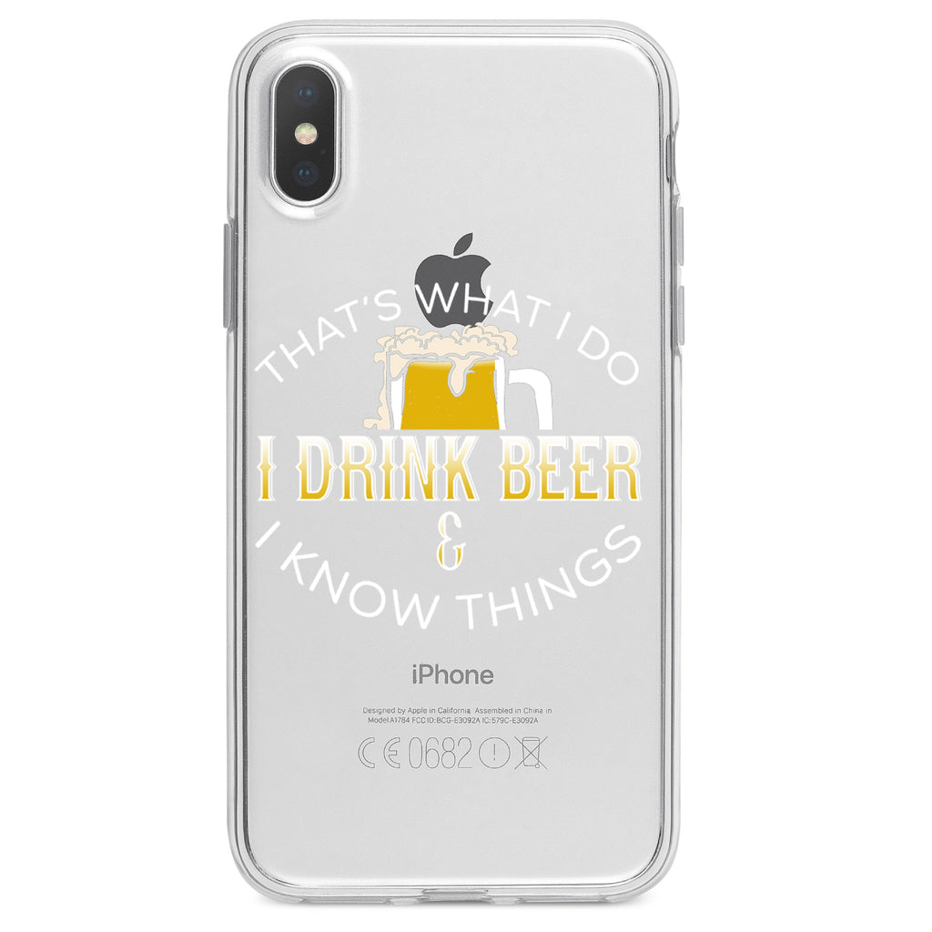 I Drink Beer & I Know Things Clear Shockproof iPhone Case, view 4
