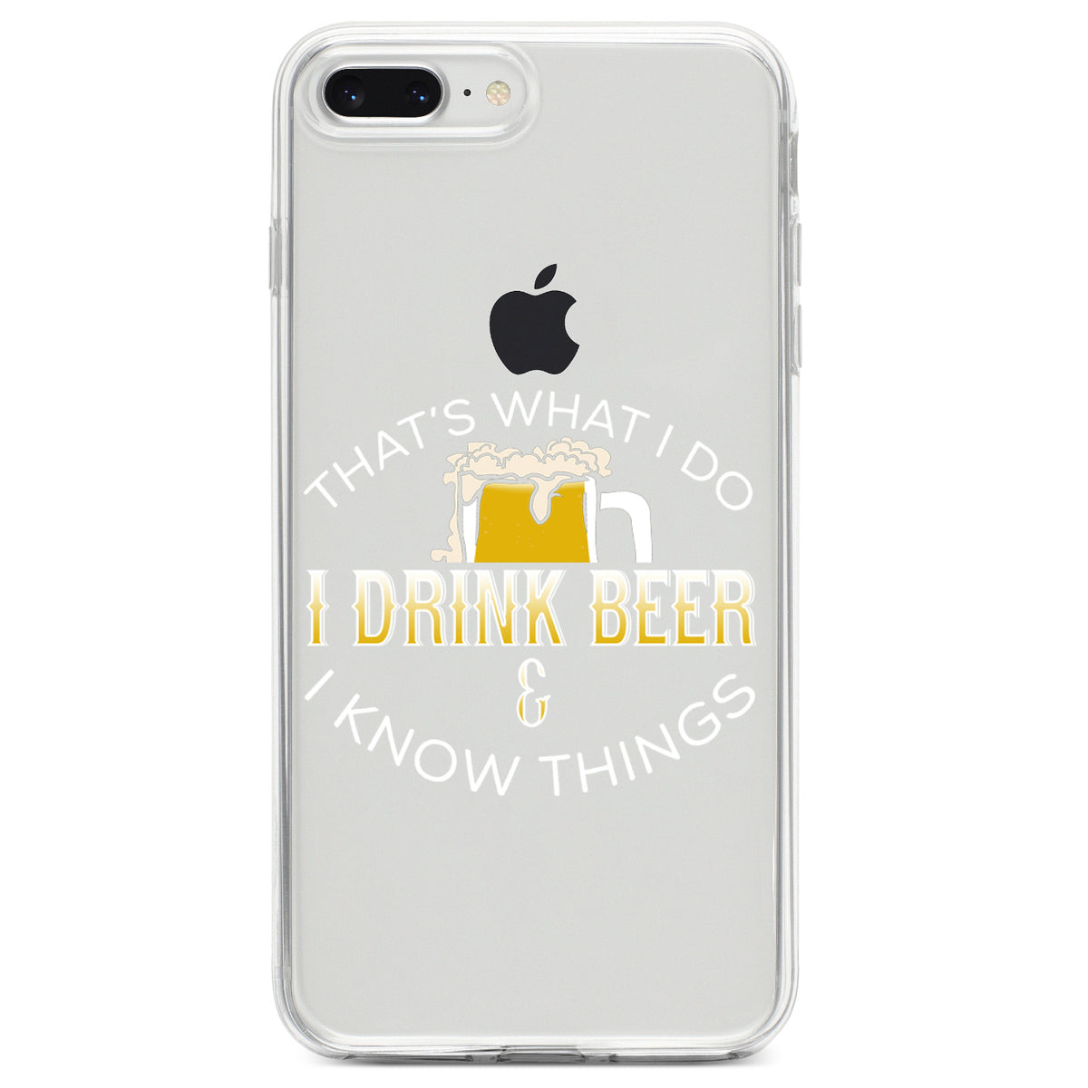 I Drink Beer & I Know Things Clear Shockproof iPhone Case, view 6