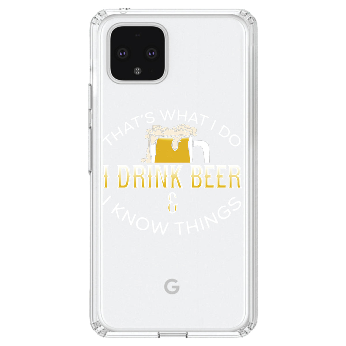 I Drink Beer & I Know Things Clear Shockproof iPhone Case, view 24