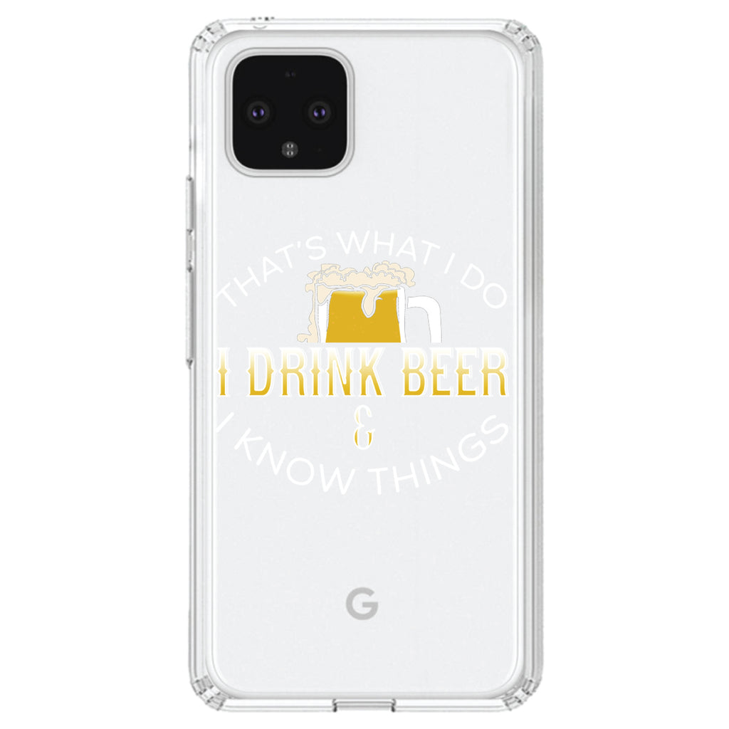 I Drink Beer & I Know Things Clear Shockproof iPhone Case, view 23
