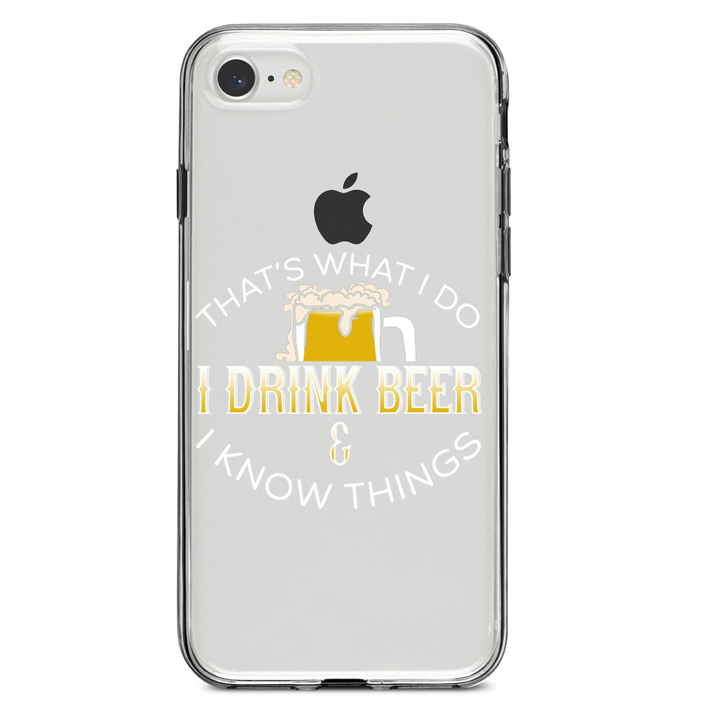 I Drink Beer & I Know Things Clear Shockproof iPhone Case, view 5