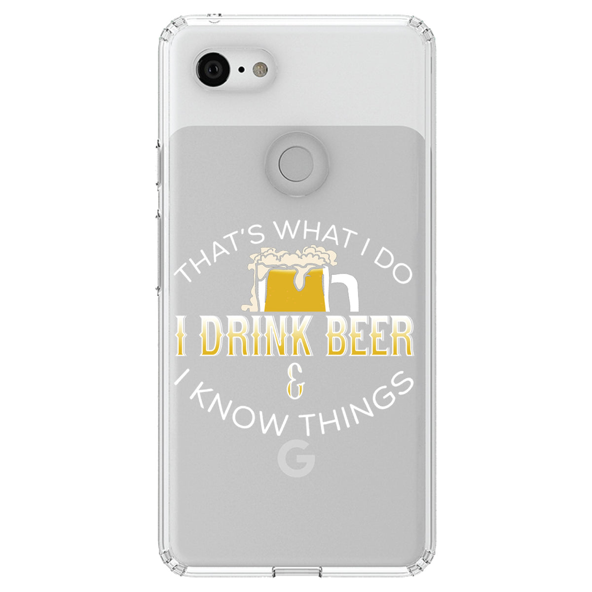 I Drink Beer & I Know Things Clear Shockproof iPhone Case, view 21