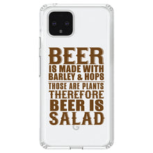 DistinctInk® Clear Shockproof Hybrid Case for Apple iPhone / Samsung Galaxy / Google Pixel - Beer Is Barley & Hops Beer is Salad