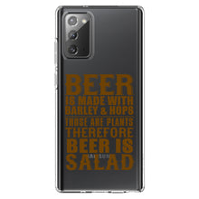 DistinctInk® Clear Shockproof Hybrid Case for Apple iPhone / Samsung Galaxy / Google Pixel - Beer Is Barley & Hops Beer is Salad
