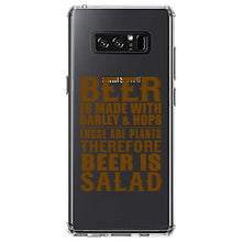 DistinctInk® Clear Shockproof Hybrid Case for Apple iPhone / Samsung Galaxy / Google Pixel - Beer Is Barley & Hops Beer is Salad