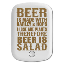 DistinctInk Magnetic Battery Pack, Wireless Portable Charger with USB-C Cable, Compatible with MagSafe iPhone 14 / 13 / 12 Series - Beer Is Barley & Hops Beer is Salad