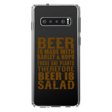 DistinctInk® Clear Shockproof Hybrid Case for Apple iPhone / Samsung Galaxy / Google Pixel - Beer Is Barley & Hops Beer is Salad