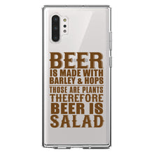 DistinctInk® Clear Shockproof Hybrid Case for Apple iPhone / Samsung Galaxy / Google Pixel - Beer Is Barley & Hops Beer is Salad
