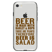 DistinctInk® Clear Shockproof Hybrid Case for Apple iPhone / Samsung Galaxy / Google Pixel - Beer Is Barley & Hops Beer is Salad