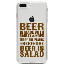 DistinctInk® Clear Shockproof Hybrid Case for Apple iPhone / Samsung Galaxy / Google Pixel - Beer Is Barley & Hops Beer is Salad