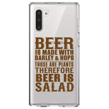 DistinctInk® Clear Shockproof Hybrid Case for Apple iPhone / Samsung Galaxy / Google Pixel - Beer Is Barley & Hops Beer is Salad