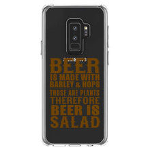 DistinctInk® Clear Shockproof Hybrid Case for Apple iPhone / Samsung Galaxy / Google Pixel - Beer Is Barley & Hops Beer is Salad