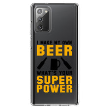 DistinctInk® Clear Shockproof Hybrid Case for Apple iPhone / Samsung Galaxy / Google Pixel - I Make Beer What's Your Super Power