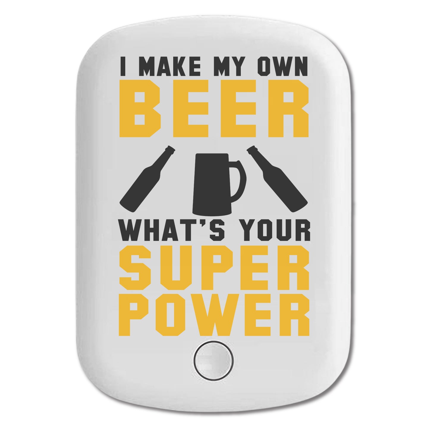 DistinctInk Magnetic Battery Pack, Wireless Portable Charger with USB-C Cable, Compatible with MagSafe iPhone 14 / 13 / 12 Series - I Make Beer What's Your Super Power