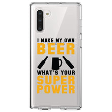 DistinctInk® Clear Shockproof Hybrid Case for Apple iPhone / Samsung Galaxy / Google Pixel - I Make Beer What's Your Super Power