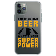 DistinctInk® Clear Shockproof Hybrid Case for Apple iPhone / Samsung Galaxy / Google Pixel - I Make Beer What's Your Super Power