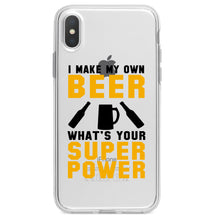 DistinctInk® Clear Shockproof Hybrid Case for Apple iPhone / Samsung Galaxy / Google Pixel - I Make Beer What's Your Super Power
