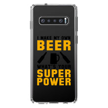 DistinctInk® Clear Shockproof Hybrid Case for Apple iPhone / Samsung Galaxy / Google Pixel - I Make Beer What's Your Super Power