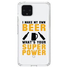 DistinctInk® Clear Shockproof Hybrid Case for Apple iPhone / Samsung Galaxy / Google Pixel - I Make Beer What's Your Super Power