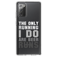 DistinctInk® Clear Shockproof Hybrid Case for Apple iPhone / Samsung Galaxy / Google Pixel - The Only Running I Do Are Beer Runs