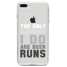 DistinctInk® Clear Shockproof Hybrid Case for Apple iPhone / Samsung Galaxy / Google Pixel - The Only Running I Do Are Beer Runs