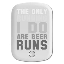 DistinctInk Magnetic Battery Pack, Wireless Portable Charger with USB-C Cable, Compatible with MagSafe iPhone 14 / 13 / 12 Series - The Only Running I Do Are Beer Runs