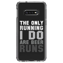 DistinctInk® Clear Shockproof Hybrid Case for Apple iPhone / Samsung Galaxy / Google Pixel - The Only Running I Do Are Beer Runs