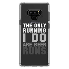 DistinctInk® Clear Shockproof Hybrid Case for Apple iPhone / Samsung Galaxy / Google Pixel - The Only Running I Do Are Beer Runs