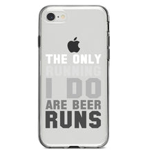 DistinctInk® Clear Shockproof Hybrid Case for Apple iPhone / Samsung Galaxy / Google Pixel - The Only Running I Do Are Beer Runs