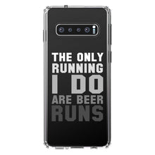 DistinctInk® Clear Shockproof Hybrid Case for Apple iPhone / Samsung Galaxy / Google Pixel - The Only Running I Do Are Beer Runs
