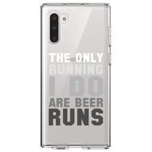 DistinctInk® Clear Shockproof Hybrid Case for Apple iPhone / Samsung Galaxy / Google Pixel - The Only Running I Do Are Beer Runs