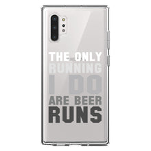 DistinctInk® Clear Shockproof Hybrid Case for Apple iPhone / Samsung Galaxy / Google Pixel - The Only Running I Do Are Beer Runs