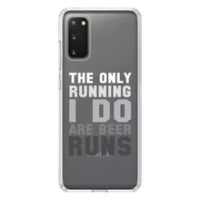 DistinctInk® Clear Shockproof Hybrid Case for Apple iPhone / Samsung Galaxy / Google Pixel - The Only Running I Do Are Beer Runs