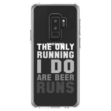 DistinctInk® Clear Shockproof Hybrid Case for Apple iPhone / Samsung Galaxy / Google Pixel - The Only Running I Do Are Beer Runs