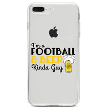 DistinctInk® Clear Shockproof Hybrid Case for Apple iPhone / Samsung Galaxy / Google Pixel - I'm a Football & Beer Kinda Guy