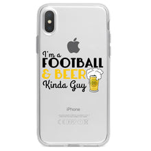 DistinctInk® Clear Shockproof Hybrid Case for Apple iPhone / Samsung Galaxy / Google Pixel - I'm a Football & Beer Kinda Guy
