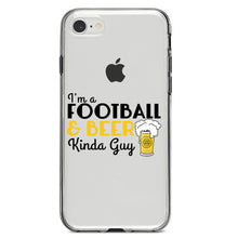 DistinctInk® Clear Shockproof Hybrid Case for Apple iPhone / Samsung Galaxy / Google Pixel - I'm a Football & Beer Kinda Guy