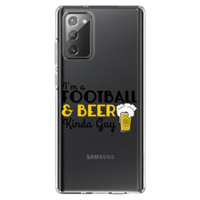 DistinctInk® Clear Shockproof Hybrid Case for Apple iPhone / Samsung Galaxy / Google Pixel - I'm a Football & Beer Kinda Guy