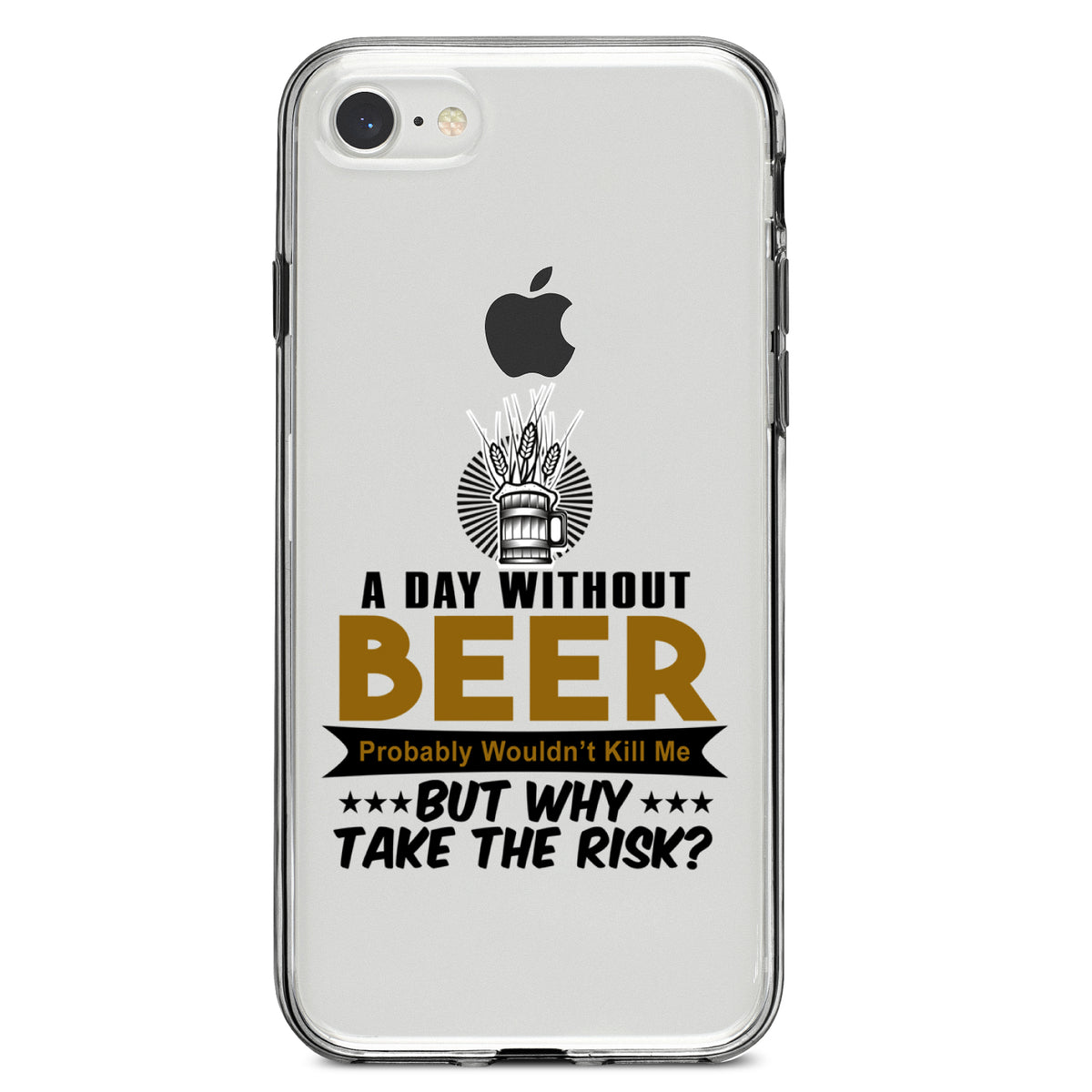 A Day Without Beer Why Take the Risk Clear Shockproof iPhone Case, view 5