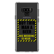 DistinctInk® Clear Shockproof Hybrid Case for Apple iPhone / Samsung Galaxy / Google Pixel - Buy This Man a Beer His Wedding is Near