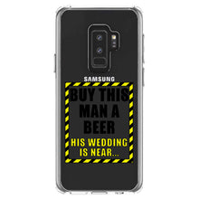 DistinctInk® Clear Shockproof Hybrid Case for Apple iPhone / Samsung Galaxy / Google Pixel - Buy This Man a Beer His Wedding is Near