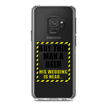 DistinctInk® Clear Shockproof Hybrid Case for Apple iPhone / Samsung Galaxy / Google Pixel - Buy This Man a Beer His Wedding is Near