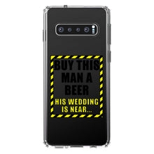 DistinctInk® Clear Shockproof Hybrid Case for Apple iPhone / Samsung Galaxy / Google Pixel - Buy This Man a Beer His Wedding is Near